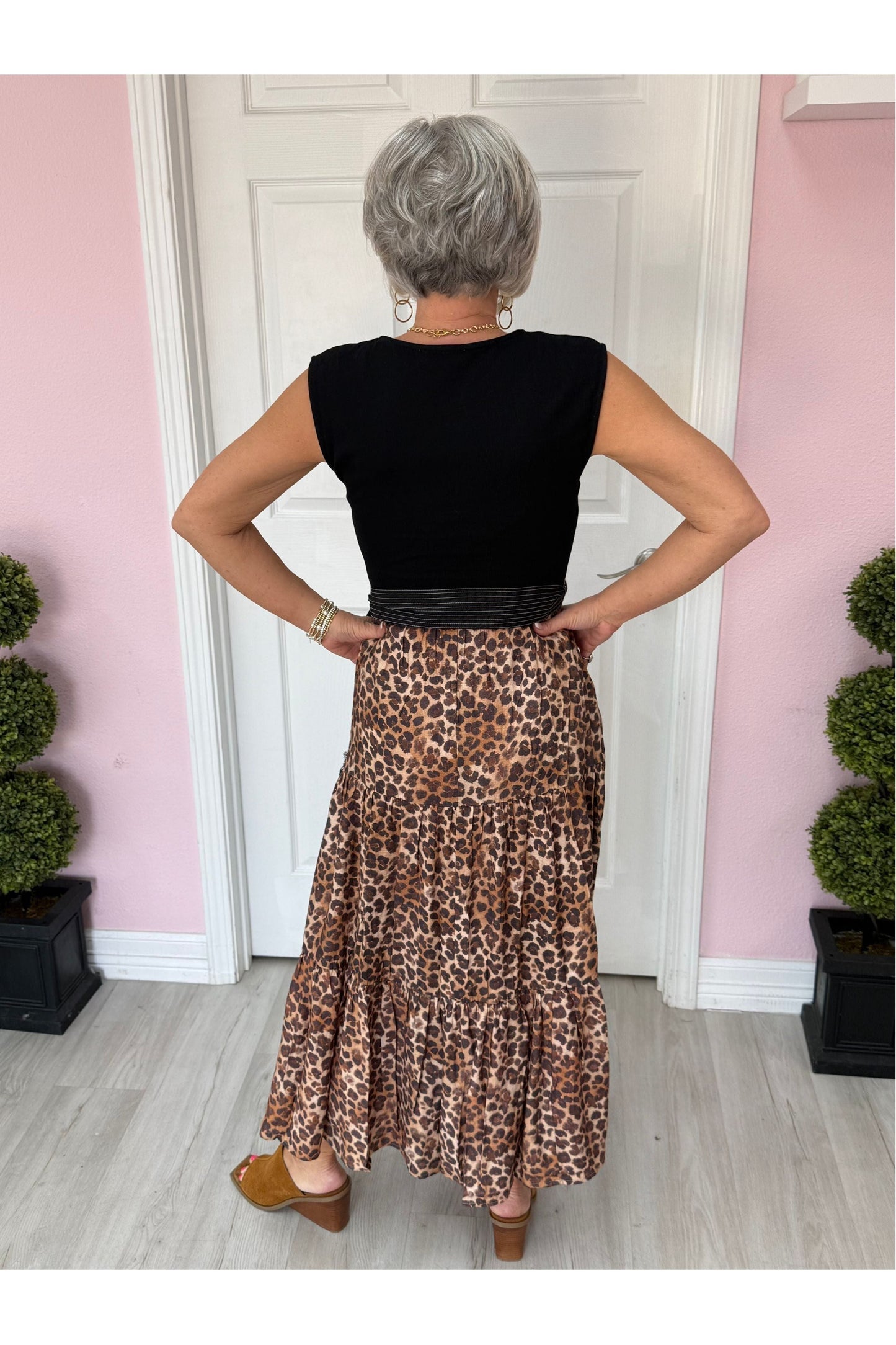 Cory Leopard Skirt Dress