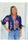 Christina Navy & Pink Floral Blouse