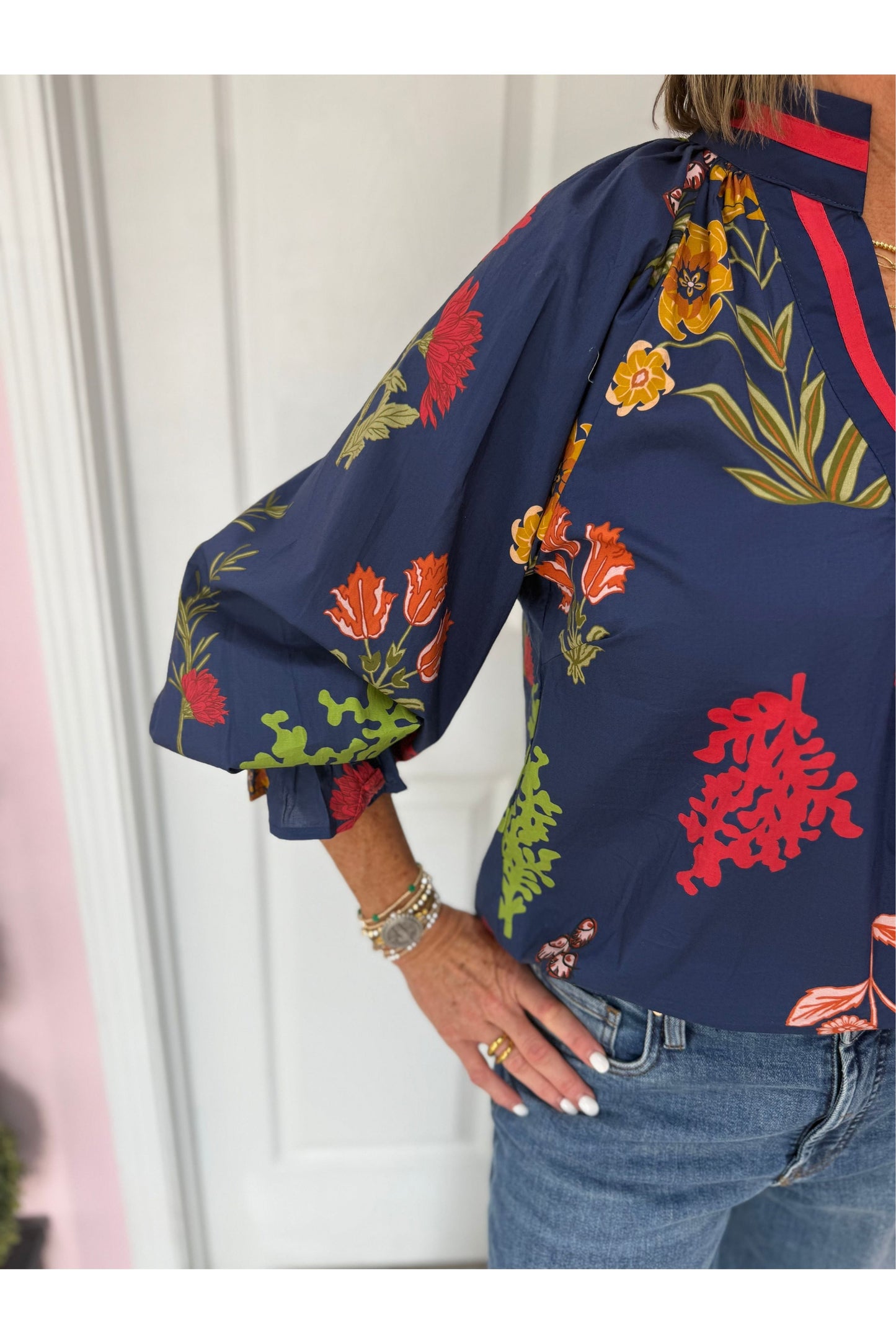 Carolina Midnight Floral Blouse