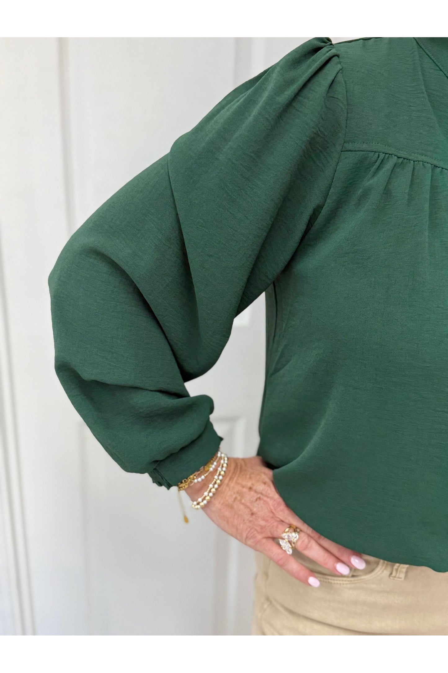 Carmen Long Sleeve Ruffle Blouse