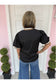 Black Bubble Sleeve Blouse