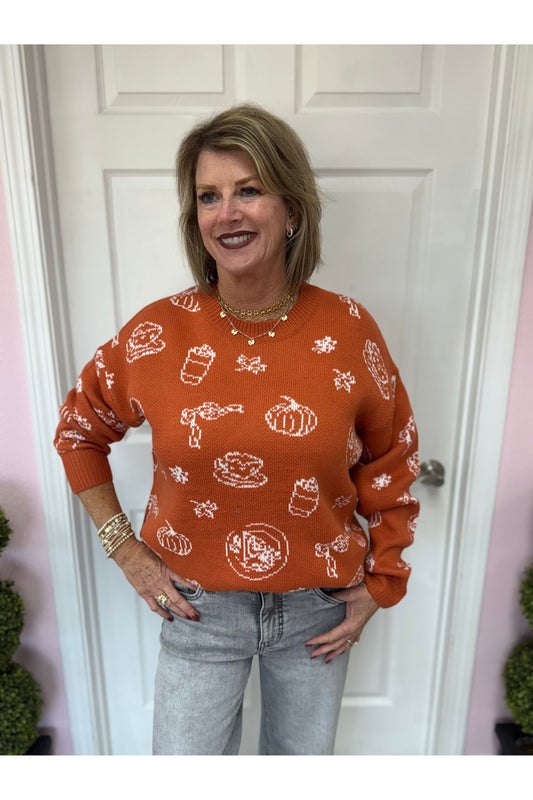 Pumpkin Spice Printed Sweater
