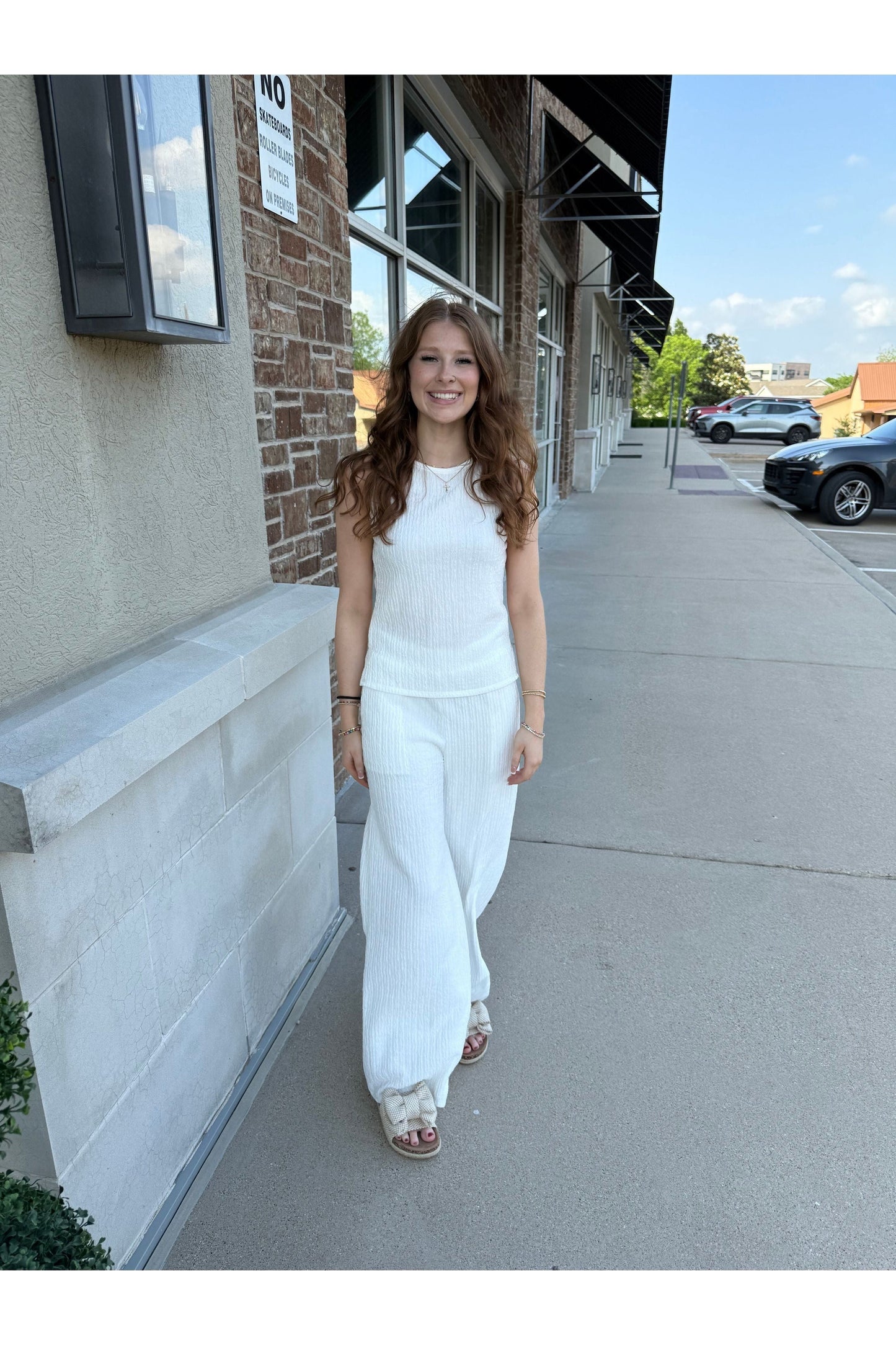 Boat Neck White Set