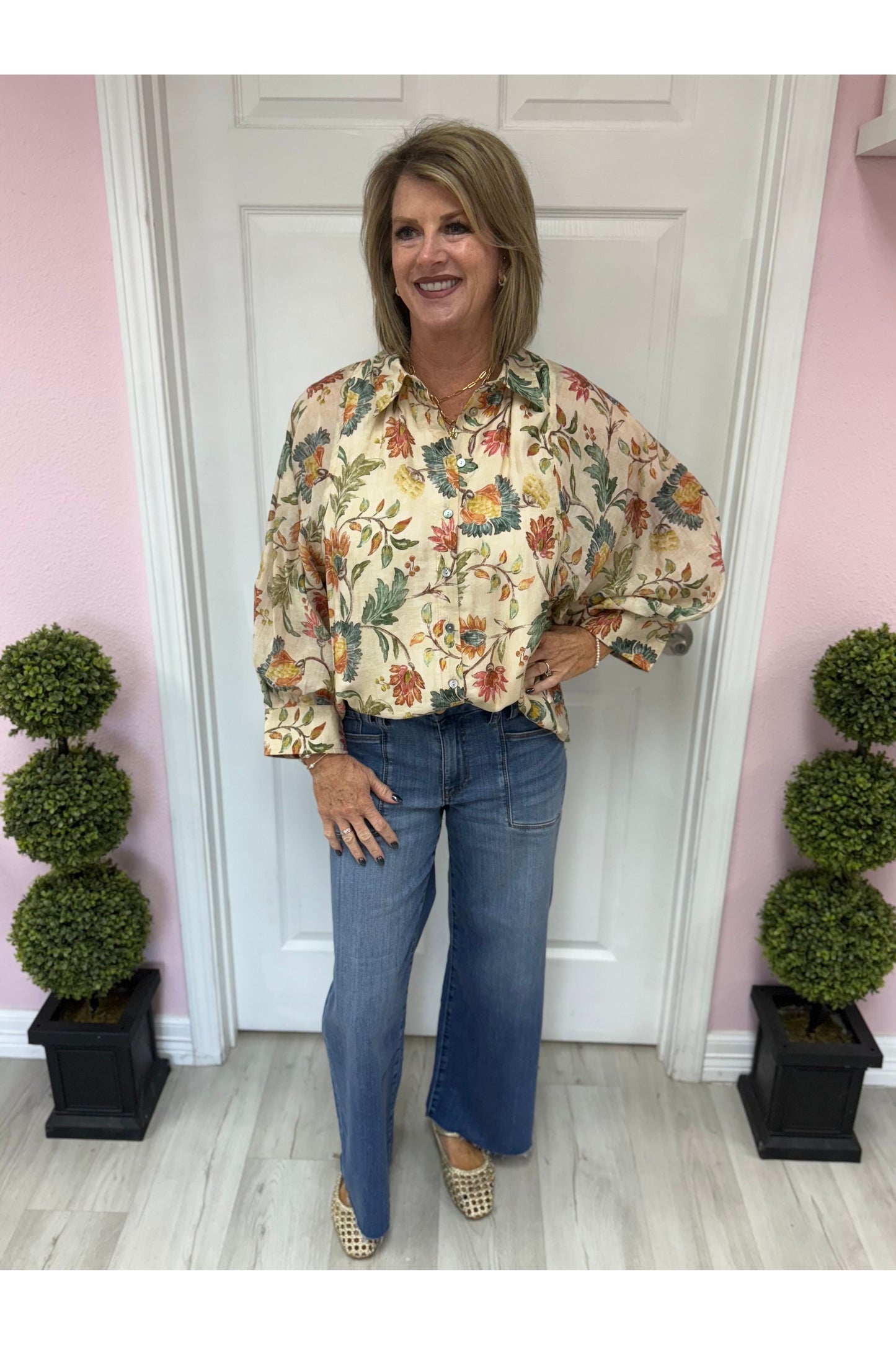 Garden Party Button Down Top