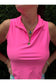 Elaine Sleeveless Polo Top
