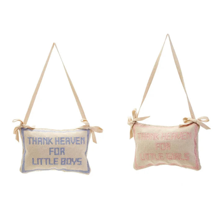 Thank Heaven Embroidered Pillow
