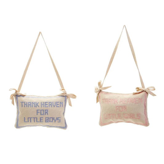 Thank Heaven Embroidered Pillow