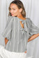 Bow Accent Feminine Plaid Blouse