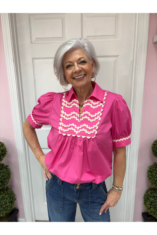 Ric-Rac Accented Blouse