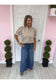 Heather Striped Ruffle Blouse