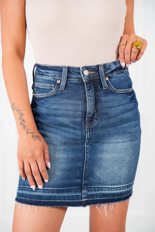 JB Tummy Control Denim Skirt