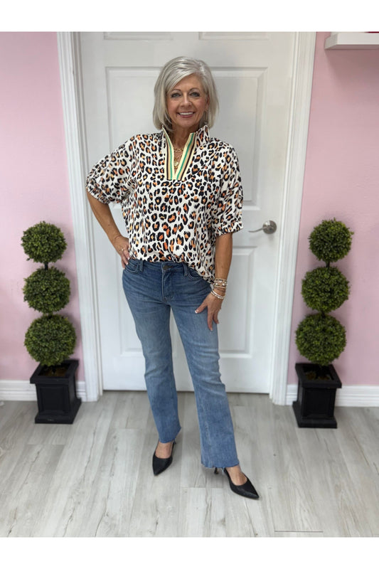 Peyton Leopard Print Blouse