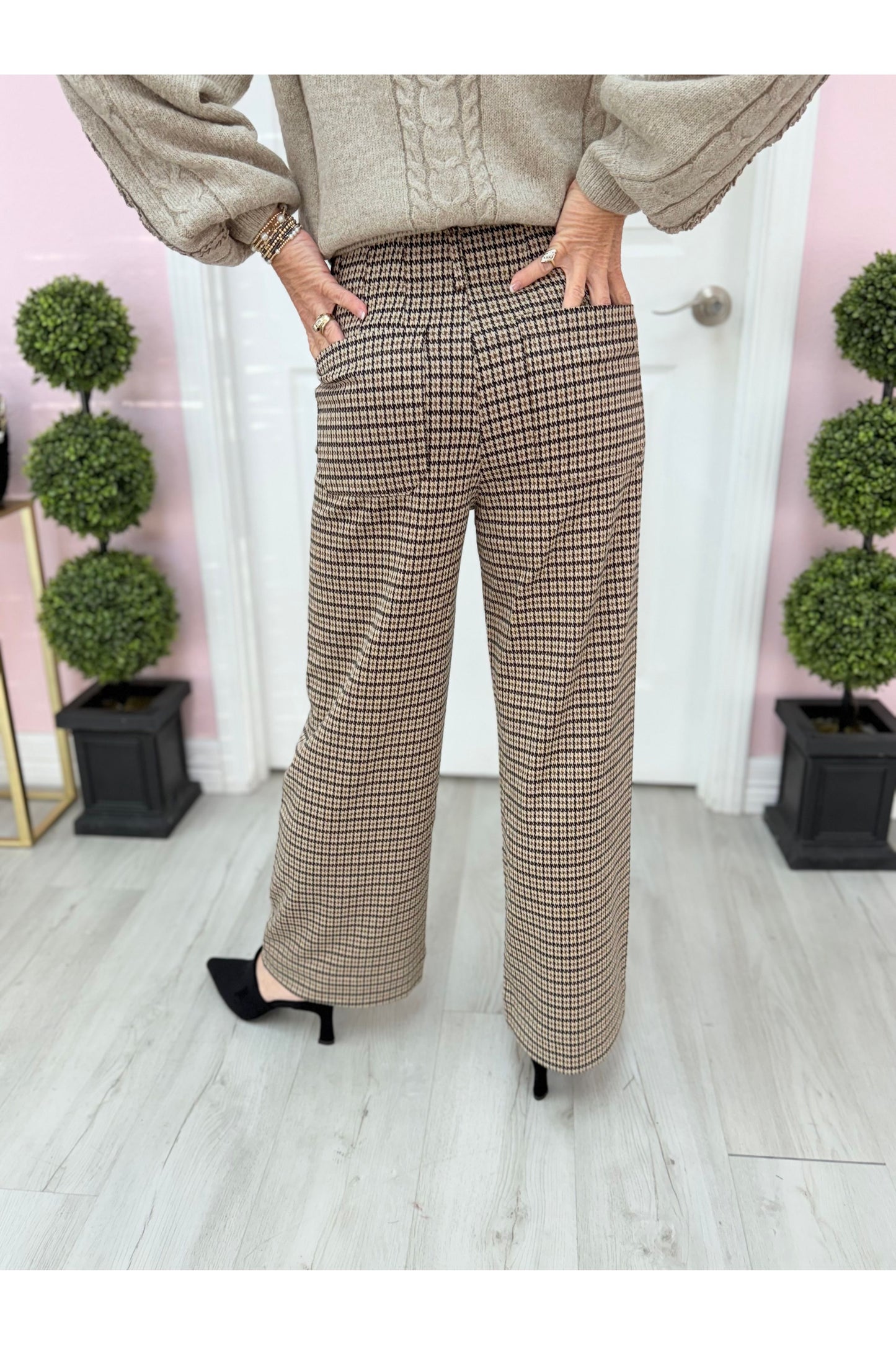 Checkered Front Pocket Pants