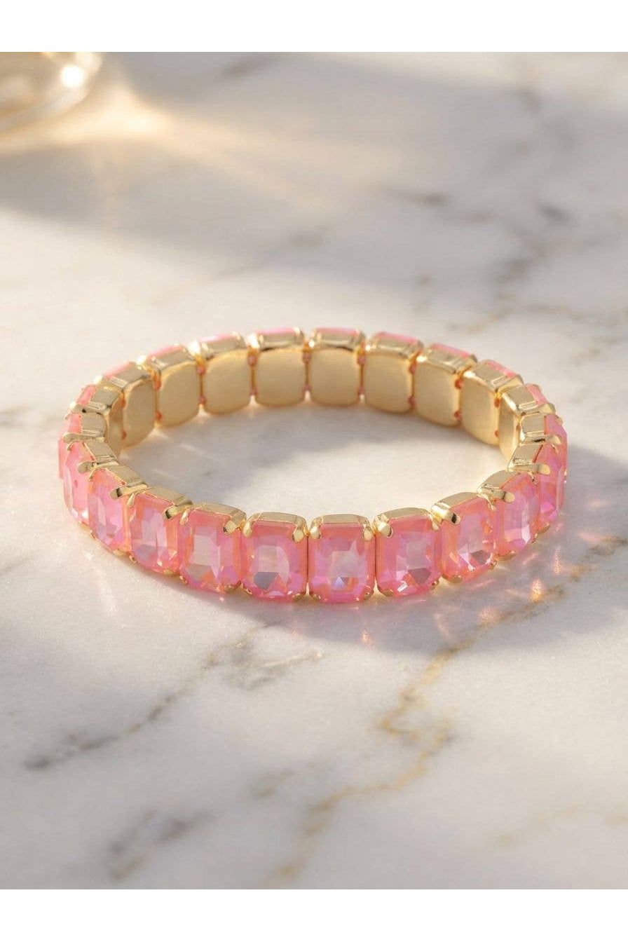 7 inch Octavia Stretch Bracelet - Pink