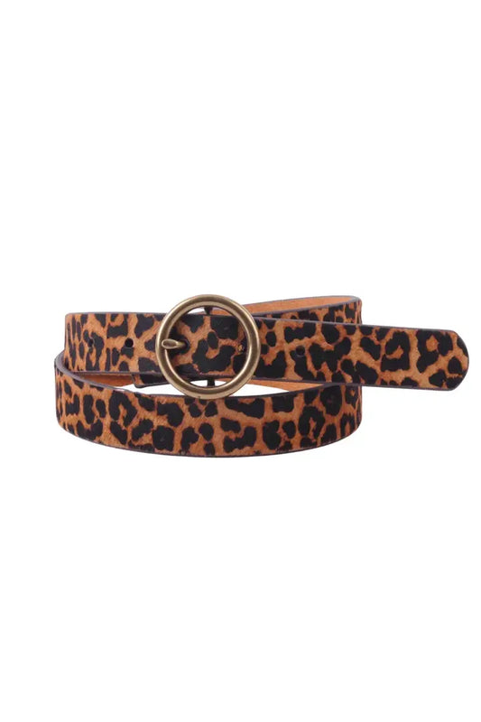 Brass Toned Circle Buckle Belt