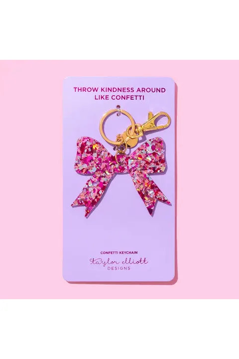 Confetti Bow Keychain