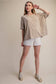Cammie Oversized Pullover Round Neck Band Short Sleeve