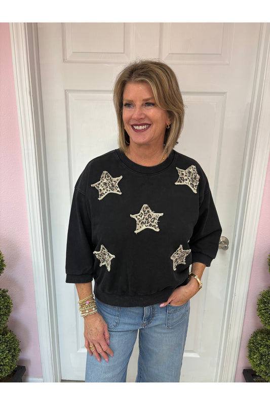 Leopard Star Patch Top