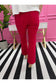 KFK Kelsey High Rise Ankle Flare- Ruby Red