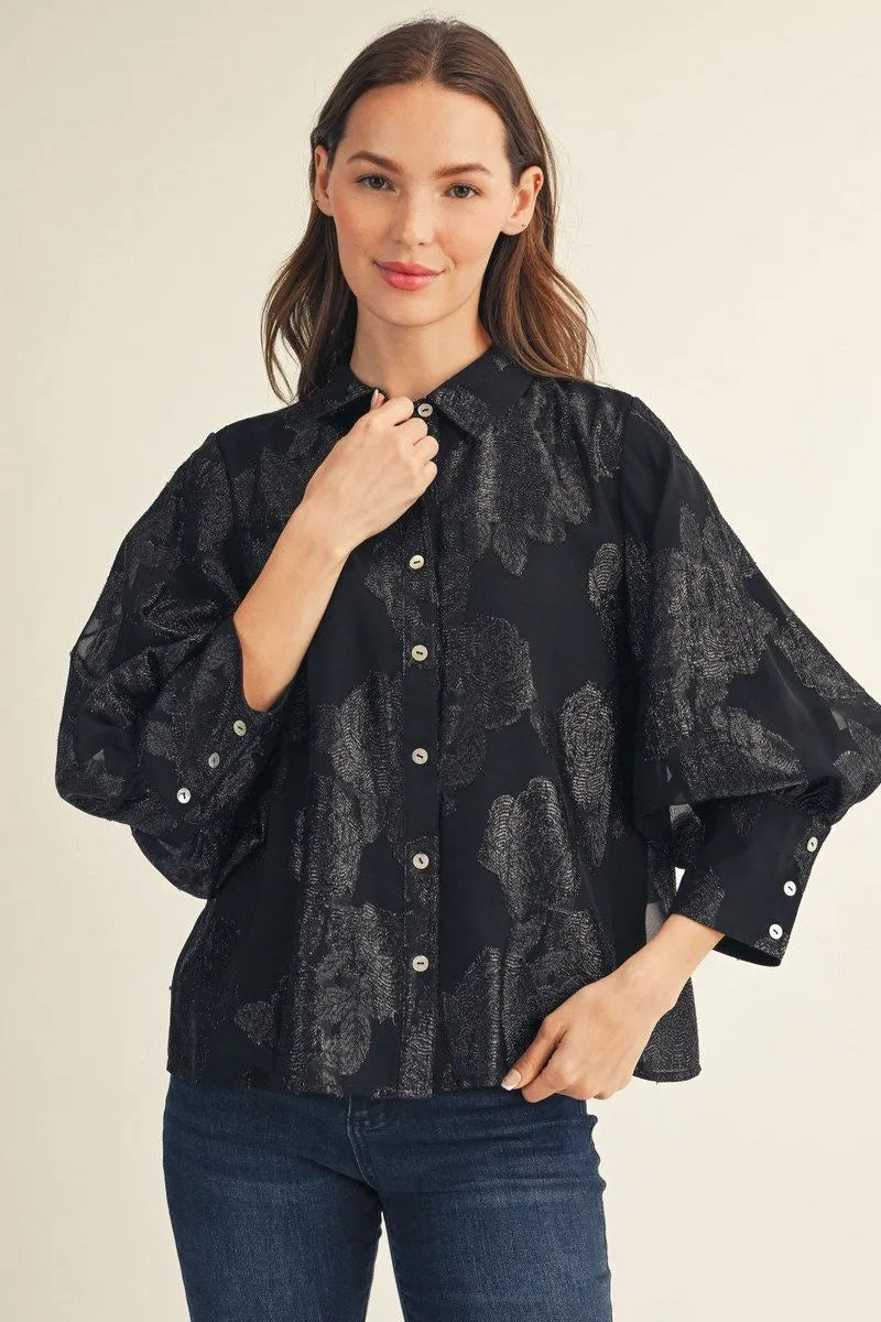 Metallic Meadow Blouse