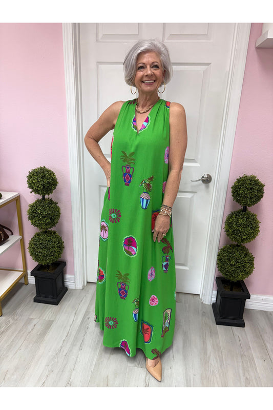 Trinie Postcard Rubi Halter Neck Maxi Dress