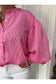 Pinstripe Bubble Sleeve Blouse