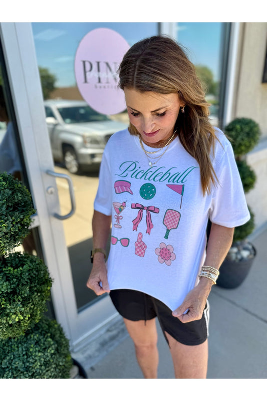 Preppy Pickleball Graphic Tee