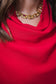 Draped Mock Neck Oversized Blouse