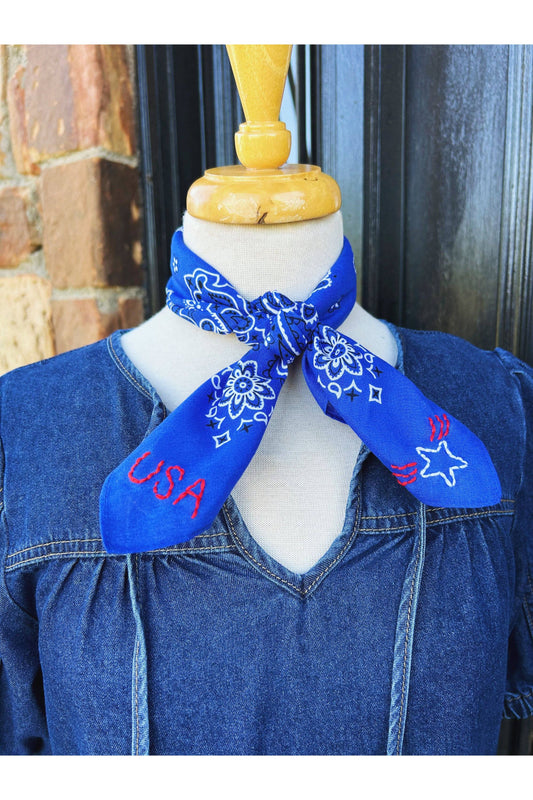 USA Embroidered Bandana
