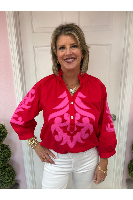Camille Abstract Patterned Blouse