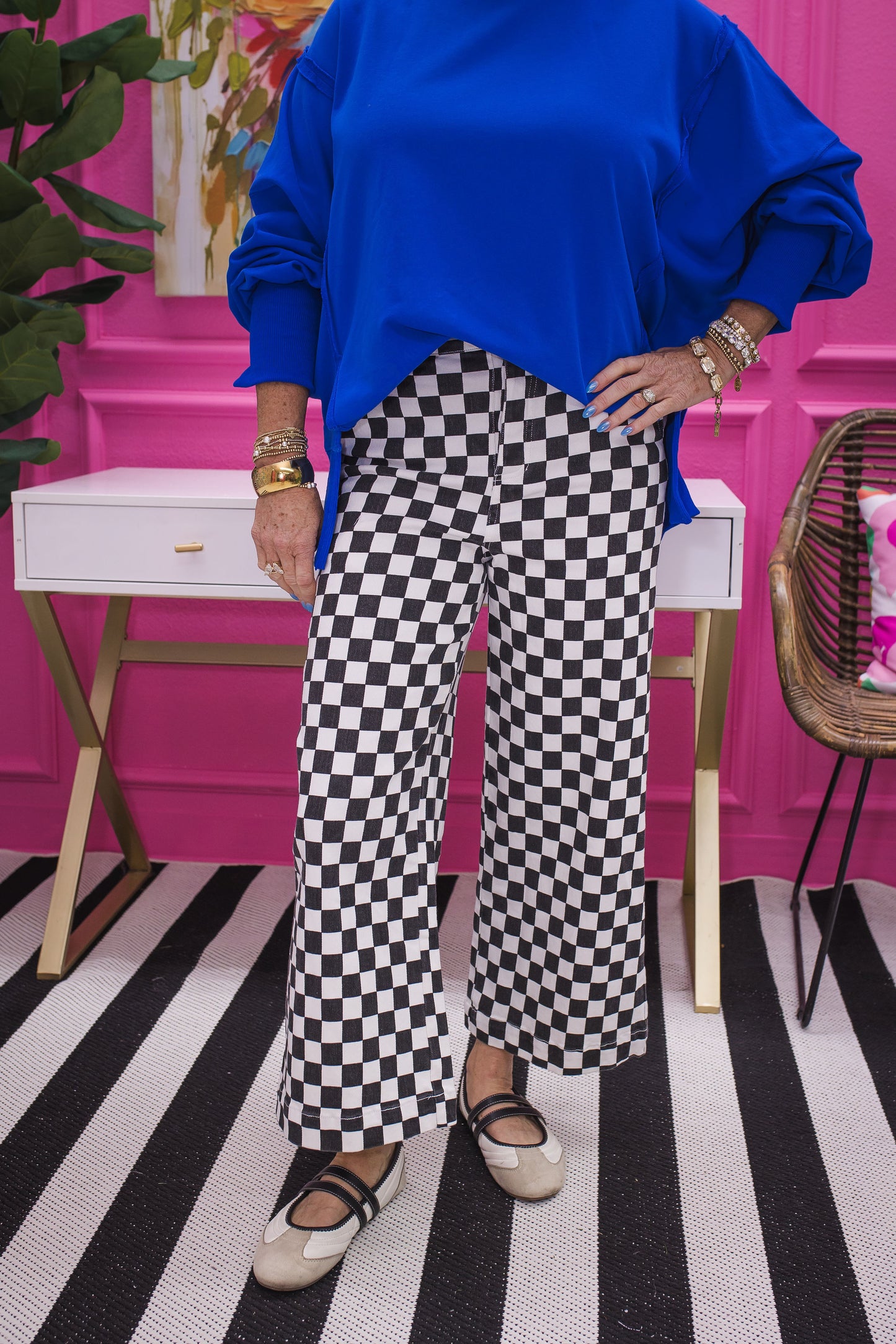 Checkered Mineral Wash Pants