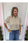 Heather Striped Ruffle Blouse