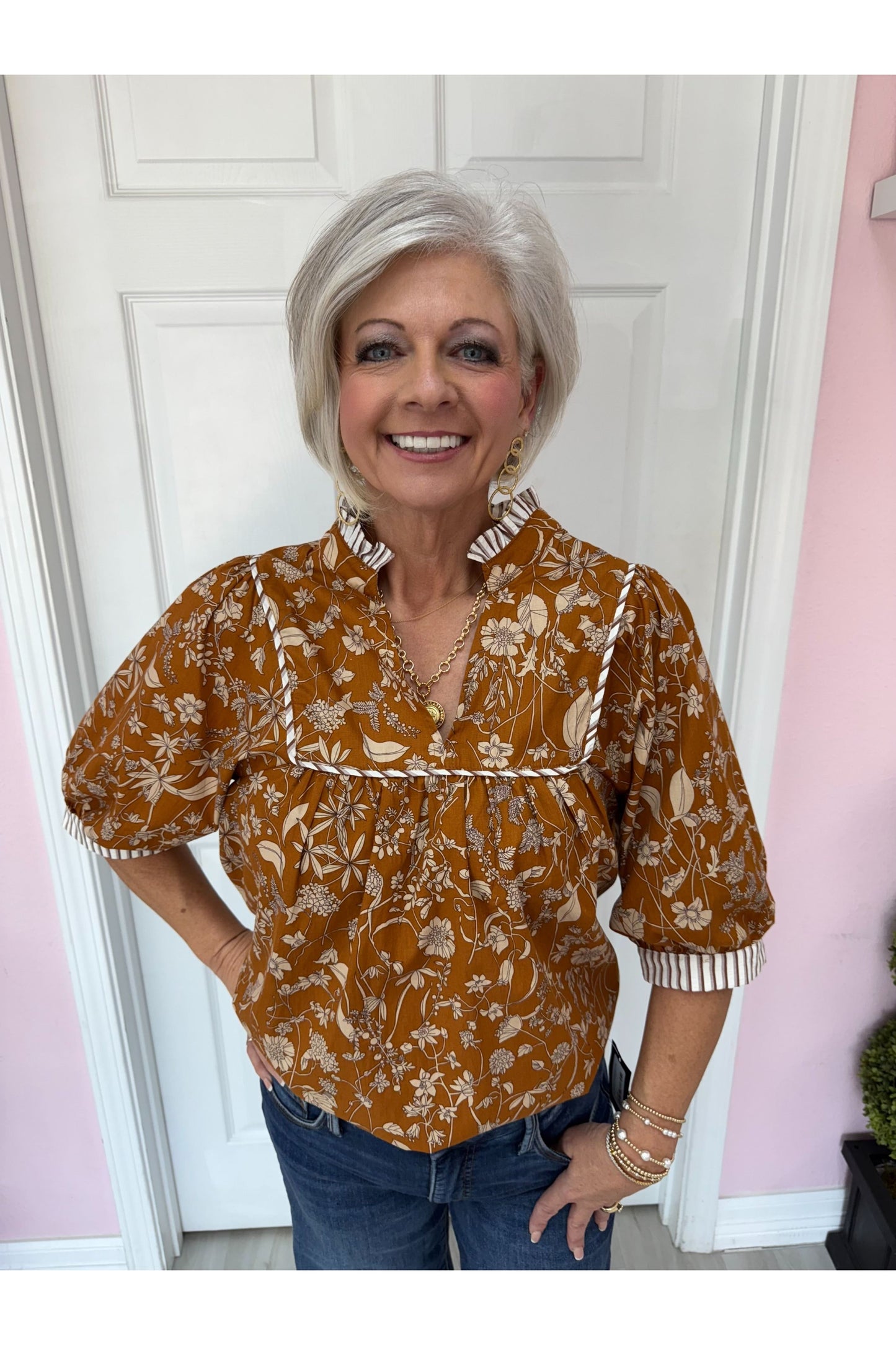 Carmen Patterned Blouse