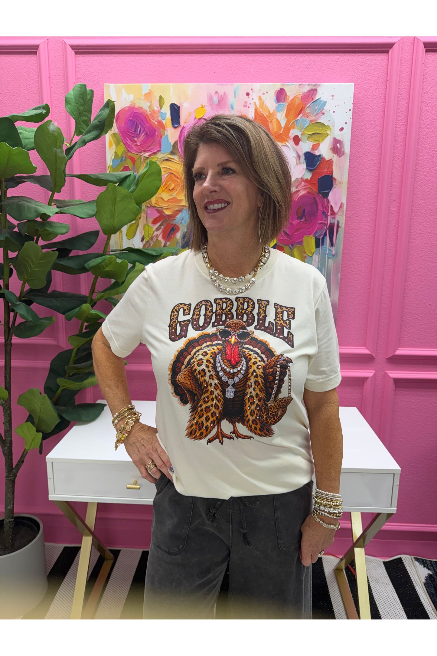 Turkey Glam Rhinestone Graphic Tee