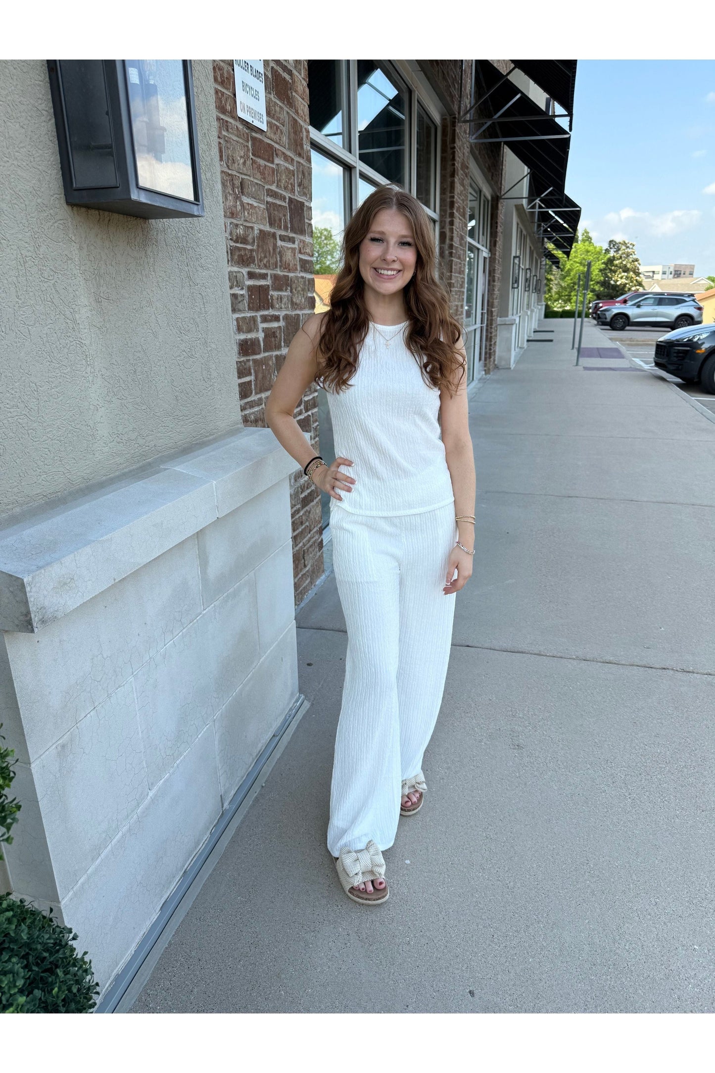 Boat Neck White Set