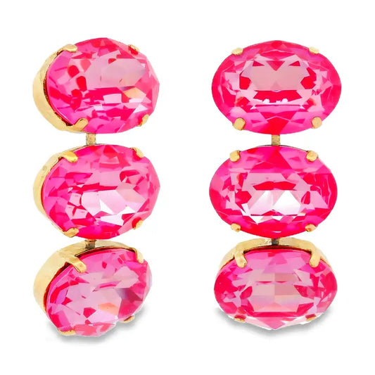 Tova Hazel Earrings - Antique Gold/Ultra Fuchsia