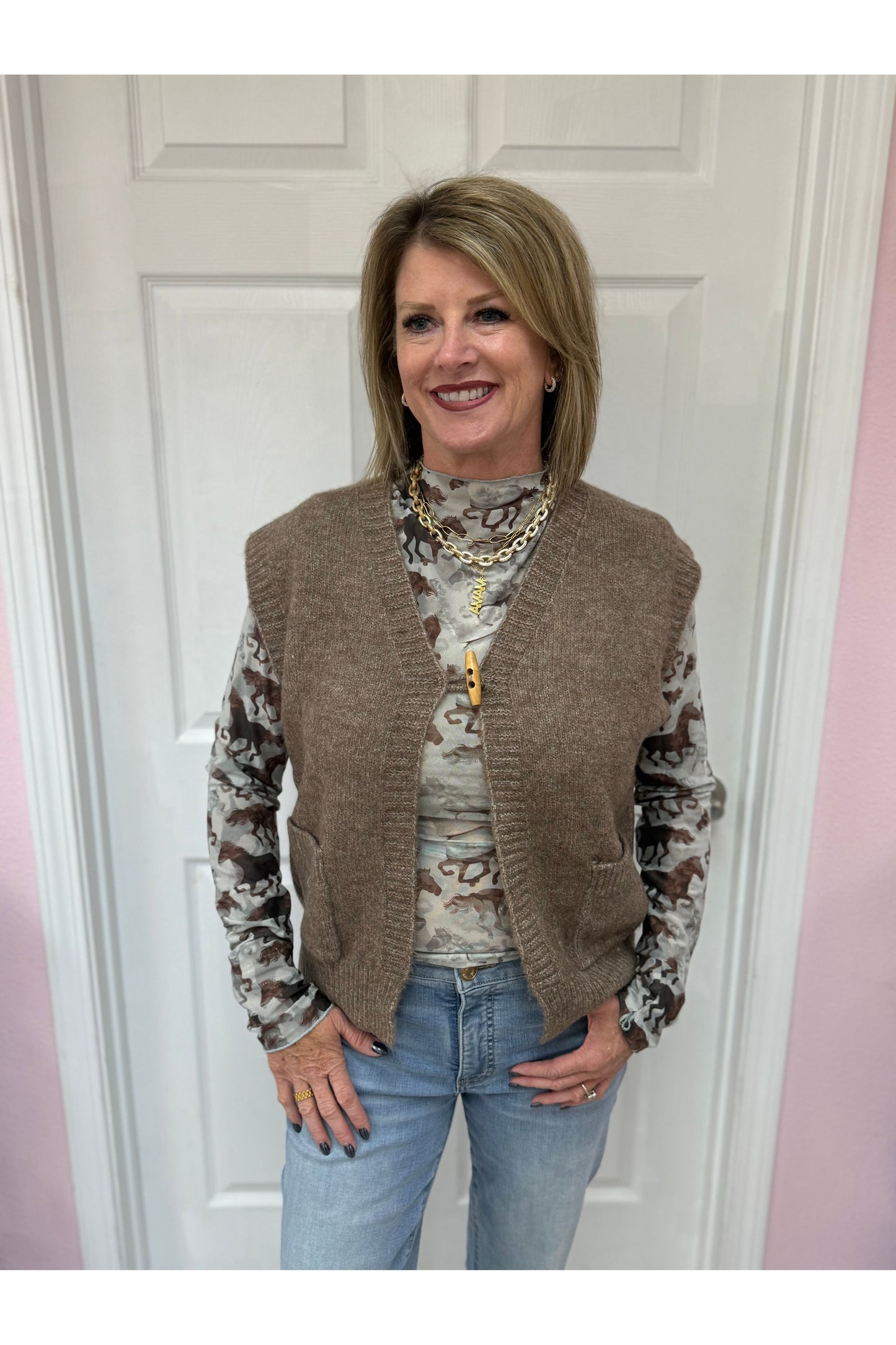 Mesh Western Horse Top