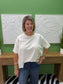 Cammie Oversized Pullover Round Neck Band Short Sleeve