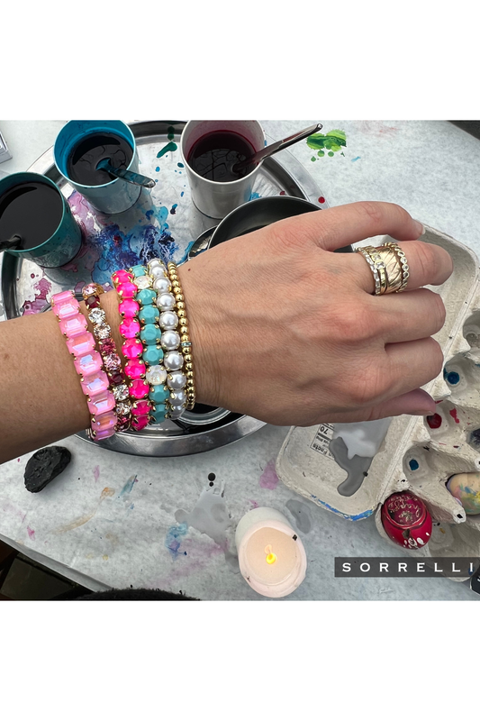 7 inch Octavia Stretch Bracelet - Pink