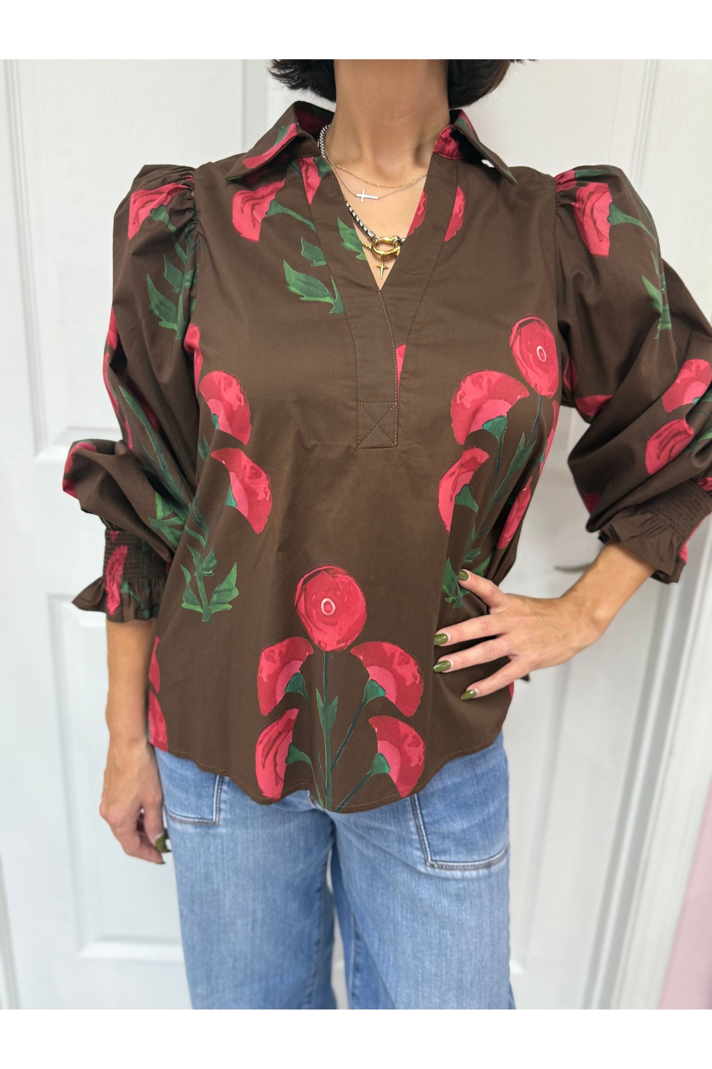 Rachel Floral Puff Sleeve Top