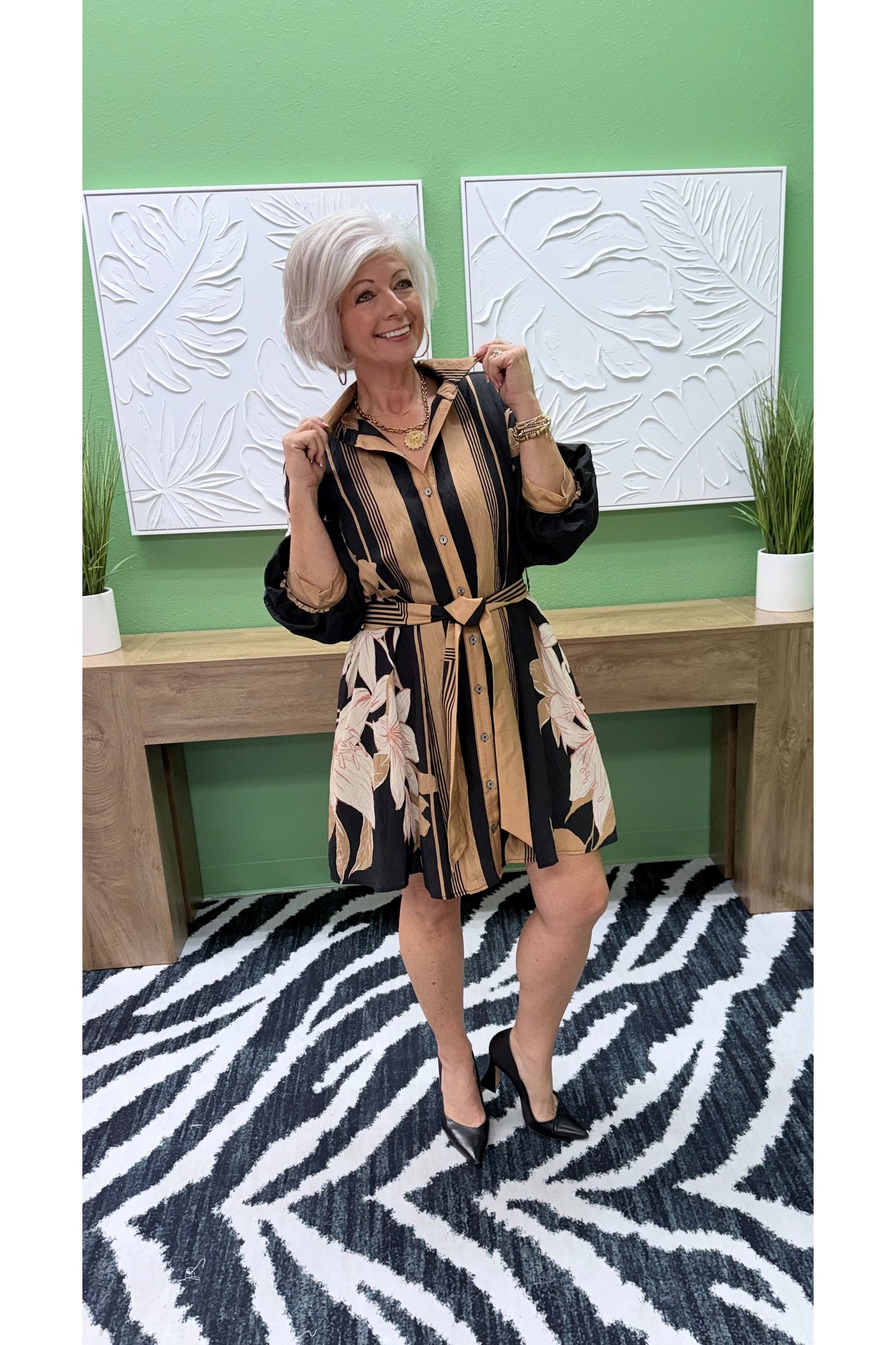 Grier Abstract Print Dress