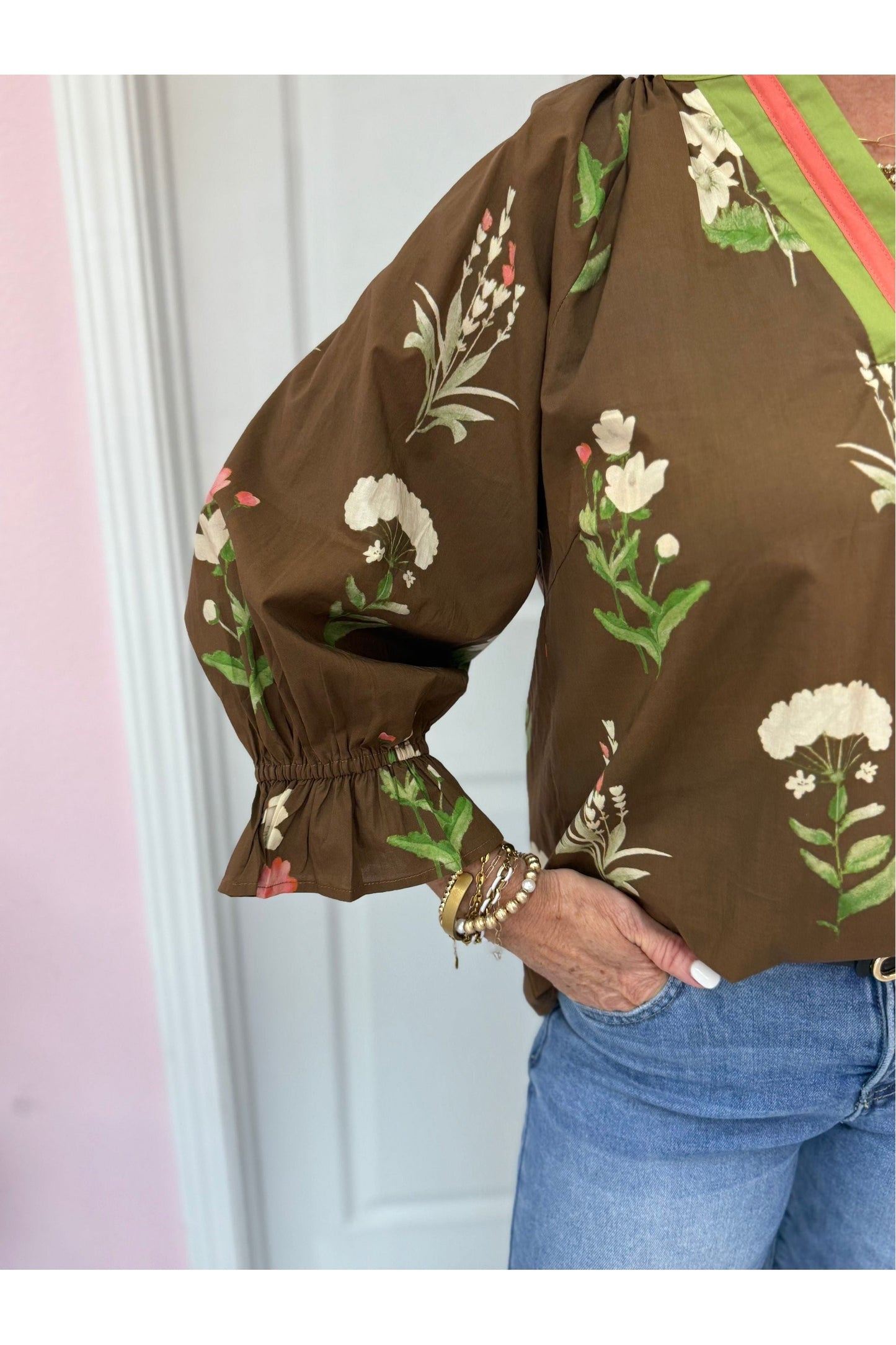 Vicki Brown Mix Blouse