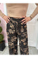 Black Floral Pattern Pants