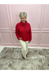 Lux Red Turtleneck Sweater