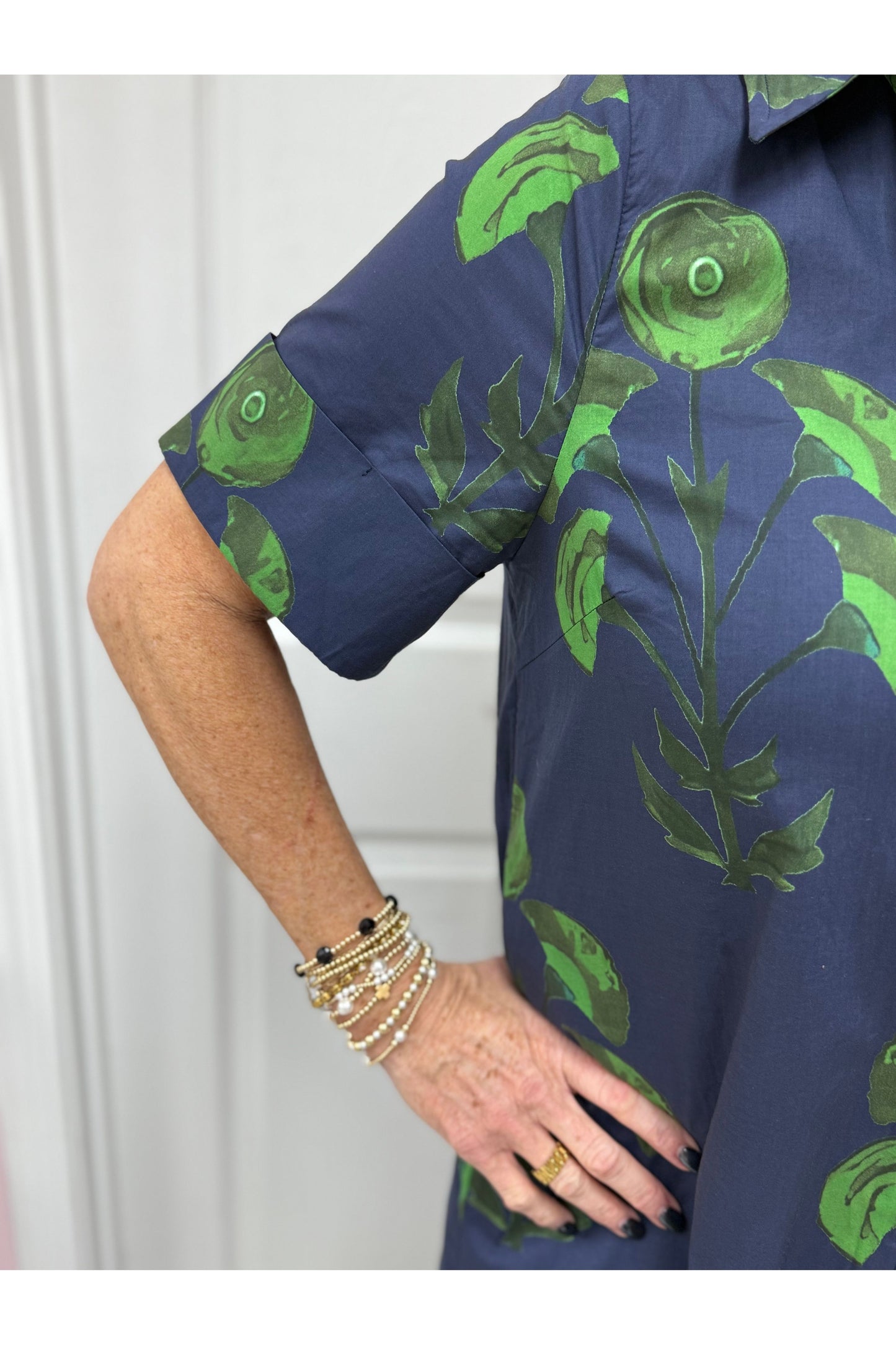 Rosamund Navy Floral Midi Dress