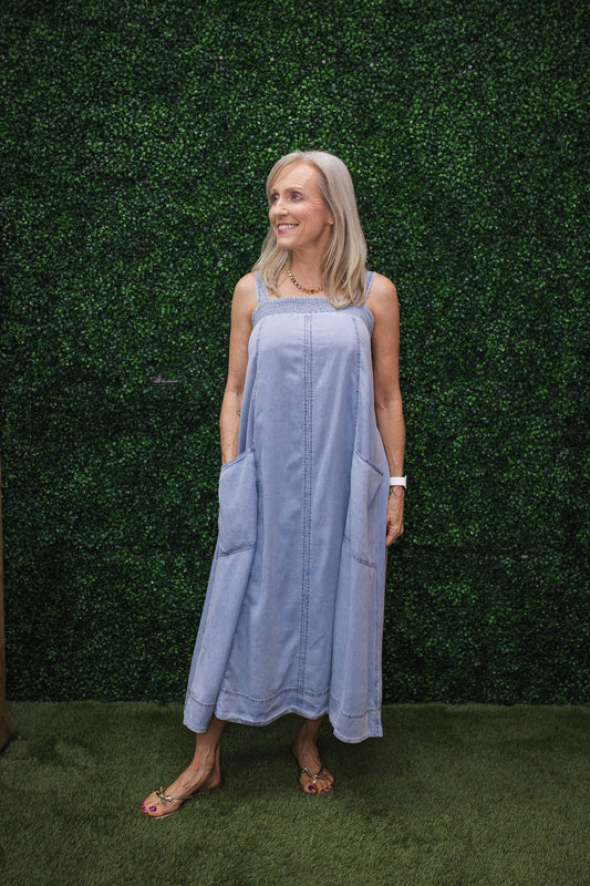Claudia Denim Maxi Dress