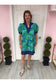 Colby Green & Blue Floral Mini Dress