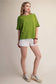 Cammie Oversized Pullover Round Neck Band Short Sleeve