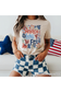 America Land of the Free T-Shirt – Retro Floral Independence