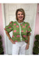 Brielle Floral Puff Sleeve Top with Striped Accents
